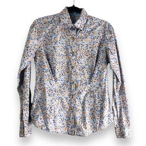 Axxess High‎ Quality Women’s Size Large 100% Cotton Floral Blouse Long Sleeve